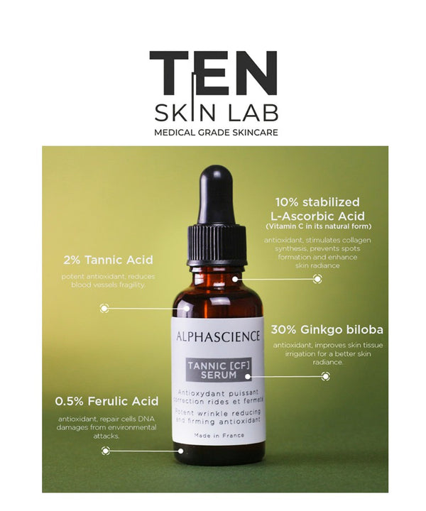 ALPHASCIENCE TANNIC [CF] SERUM 30 ML / 1 Fl Oz VITAMIN C FERULIC ANTI OXIDANT SERUM