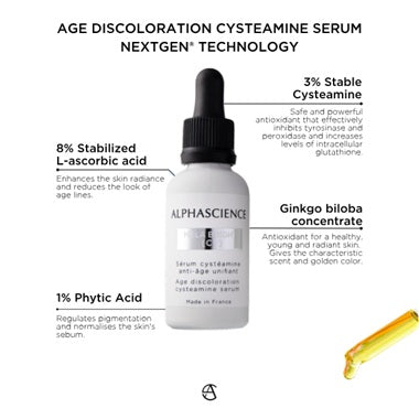 ALPHASCIENCE MELA BRIGHT [C+] 30 ML / 1 Fl Oz CYSTEAMINE SERUM for Melasma Hyperpigmentation